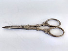 Antique Silver Tone Handle Sewing Scissors German Victorian Embroidery G  Peres