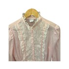 Vintage 70 s St  Amy Blouse Victorian  Coquette Romantic Lace Pink 34072007
