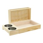 Rabbit Hay Feeder With Litter Box Wooden For Bunny Chinchillas Small Animals