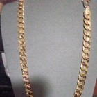 10mm 24  14k Yellow Gold Plated Cuban Link Chain Lobster Clasp