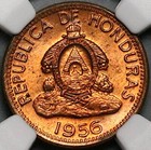 1956 Ngc Ms 64 Rd Honduras 2 Centavos De Lempira Red Coin  24072103c 