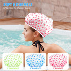 Shower Cap  Reusable Shower Hat Bath Caps  Waterproof With Elastic Band Hair Hat