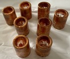 Copper Gold Flaks Resin Epoxy Shot Glasses Lot Of 8  Pcs 2    Beautifully Made Vtg
