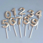 Birthday Number Cake Candle  0-9 Silver Anniversary Party Cake Topper Decoration