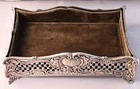 Beautiful Gorham Sterling Pierced Lined Dresser Tray 7  X 4  X 2 