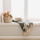 2 Pk Seagrass Belly Basket Woven Flower Planter Pot Storage Box Home D  cor Med