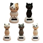 Solar-power Dancing Cat Toy Car Dashboard Decor Solar Cat Figure Shaking Toy