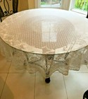 70 Inch Round White Or Cream Lace Tablecloth For Kitchen Wedding Reception Party