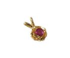 Antique 19thc Ruby 14k Pendant  Ancient Rome Celt Magic Amulet Lightening Plague