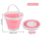 3l Collapsible Bucket Portable Folding Beach Bucket For Camping Pink