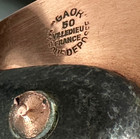 Vintage French Kitchen Hammered Copper Cooking Pan stamped Gaor Villedieu France