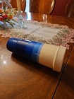Vintage 1970 s Ombre Blue Thermos Insulated Vacuum Bottle King Seely  Holds 18oz