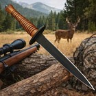 Tactical Professional Fixed Blade Double Edge Dagger Knife With Wooden Handle