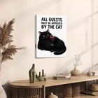 Black Cat Wine Wall Art Funny Canvas Poster Home Decor Cat Lover Gift
