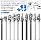 Carbide Burr Set Compatible With Dremel 1 8  Shank 10pcs Die Grinder Rotary Tool
