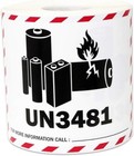 Lithium Battery Un3481 Shipping Labels  3 25 X 4 25 Inches  500 Labels Per Roll