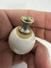 Vintage White Porcelain Drawer Pull Cabinet Knobs Round Ball Brass Lot Of 24
