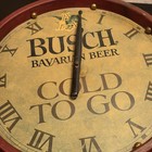 Vintage Anheuser-busch Bavarian Beer Lighted Drum Wall Clock Sign Barware As Is