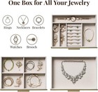 Jewelry Box Organizer Case With Glass Window And Velvet Lining For Women  3
