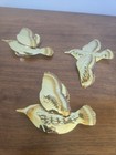 Vintage Home Interiors 3 Piece Gold Tone Birds In Flight Brass Wall Decor Hangin