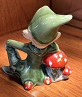 Lefton Vintage 1950 s Pixie Elf Mushroom Ceramic Figurine  4193 Euc