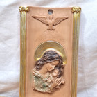 Jun-art Holy Water Font Wall Hanging Mary Madonna And Child Religious Decor