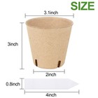 Gardeasy 120pcs 3 15 Inch Peat Pots For Seedling  Outdoor 3 15inch  Tawny