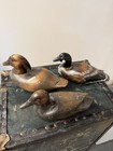 Hand Carved And Painted Set Of 3 Small Wooden Ducks Vintage