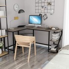 Reversible L Shaped Desk With Shelves Large Corner Computer Gaming Desks For    