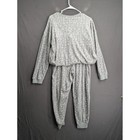 Nautica Womens Pajama Set Heather Gray Star Print Henley Top Jogger Pants L