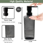 Gray Glass Soap Dispenser Set With Bla Pump  Refillable Liquid Hand