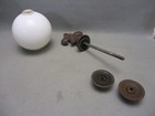 Vtg White Milk Glass Lightning Rod Globe Ball 4-1 2  Weather Vane W finial