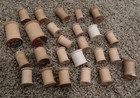 Lot Of 25  Empty  Wooden Sewing Thread Spools       Vintage J   P Coats   Clark