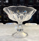 Antique Eapg Us Glass Co Michigan Clear Round Compote   7  Tall X 8 75  Wide