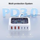 Usb C Fast Charger  100w Gan 6 Port Type Charging Station Hub Block A-white