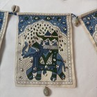 Vintage Indian Happy Elephant Flag Banner Sequins Cowrie Shells 68    Long