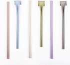 Reusable Collapsible Silicone Drinking Straw With Case Split For Cleaning 6 Pack