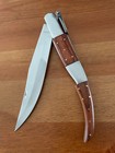 6 5  Long Blade Arabian Style Navaja Folding Knife Red Wood Scales From Spain