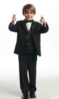 New Boys Black Bow Tie Tuxedo Satin Pre Tied Formal Tux Shirt U s a  Tuxxman