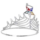 Freemason Masonic Oes Grand Matron Silver Tone Rhinestone O e s Adjustable Crown