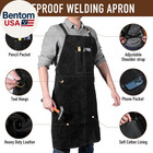 Leather Welding Work Apron - Heat Resistant   Flame Resistant Bib Apron  Flame R