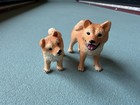Schleich Shiba Inu Adult Dog   Puppy Figure W  Bed   Bone Pet Figurine Toy
