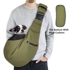 Pet Sling Carrier Travel Shoulder Bag Fabric Dog Cat Messenger Tote Soft Green L