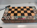 Vintage Mayan King Vs Spanish Conquistadors Hand-painted Chess Set Folding Board