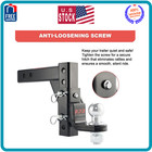 Adjustable Trailer Hitch Ball Mount 2  Receiver 7500 Lbs Drop Rise Heavy Duty