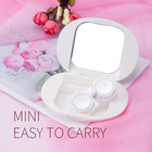 Contact Lens Case  Cute Oval Contact Lenses Travel Case With Remover Tool Mirror