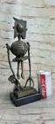 Modern Art Figurine-assemblage - Bizarre Cubism Bronze Sculpture - Brown Patina