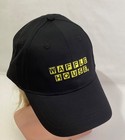 Waffle House Embroidered Baseball Hat  Black Yellow Logo Adjustable Hook loop