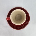 Le Creuset Cerise Red Ombre Espresso Cappuccino Coffee Cup And Saucer Stoneware