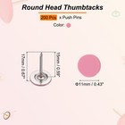 0 43 Inch Push Pins  200 Pack Flat Round Head Push Pin  Pink